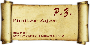 Pirnitzer Zajzon névjegykártya